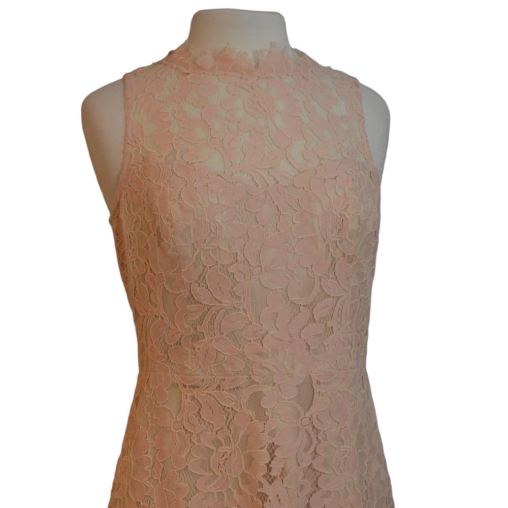 𝅺eliza J High Neck Lace Sheath Dress in Blush Size 8 EUC - Picture 6 of 9